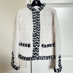 Chanel Cream and Black Tweed Jacket